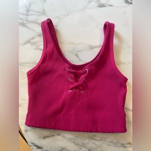 Year of Ours Ribbed Pink Sports Bra